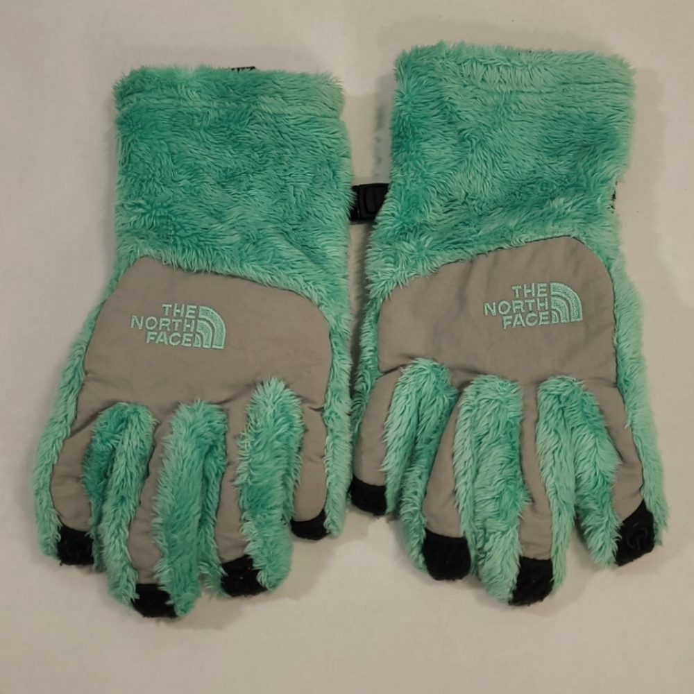 Girl's TNF The North Face Furry Gloves Mint Green
